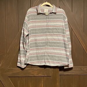natural blue XXL Gray, charcoal, red and white button up